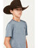 Image #2 - Ariat Boys' Spirited Short Sleeve Performance Shirt , Blue, hi-res