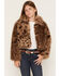 Image #1 - Shyanne Girls' Maggie Leopard Print Faux Fur Jacket, Leopard, hi-res