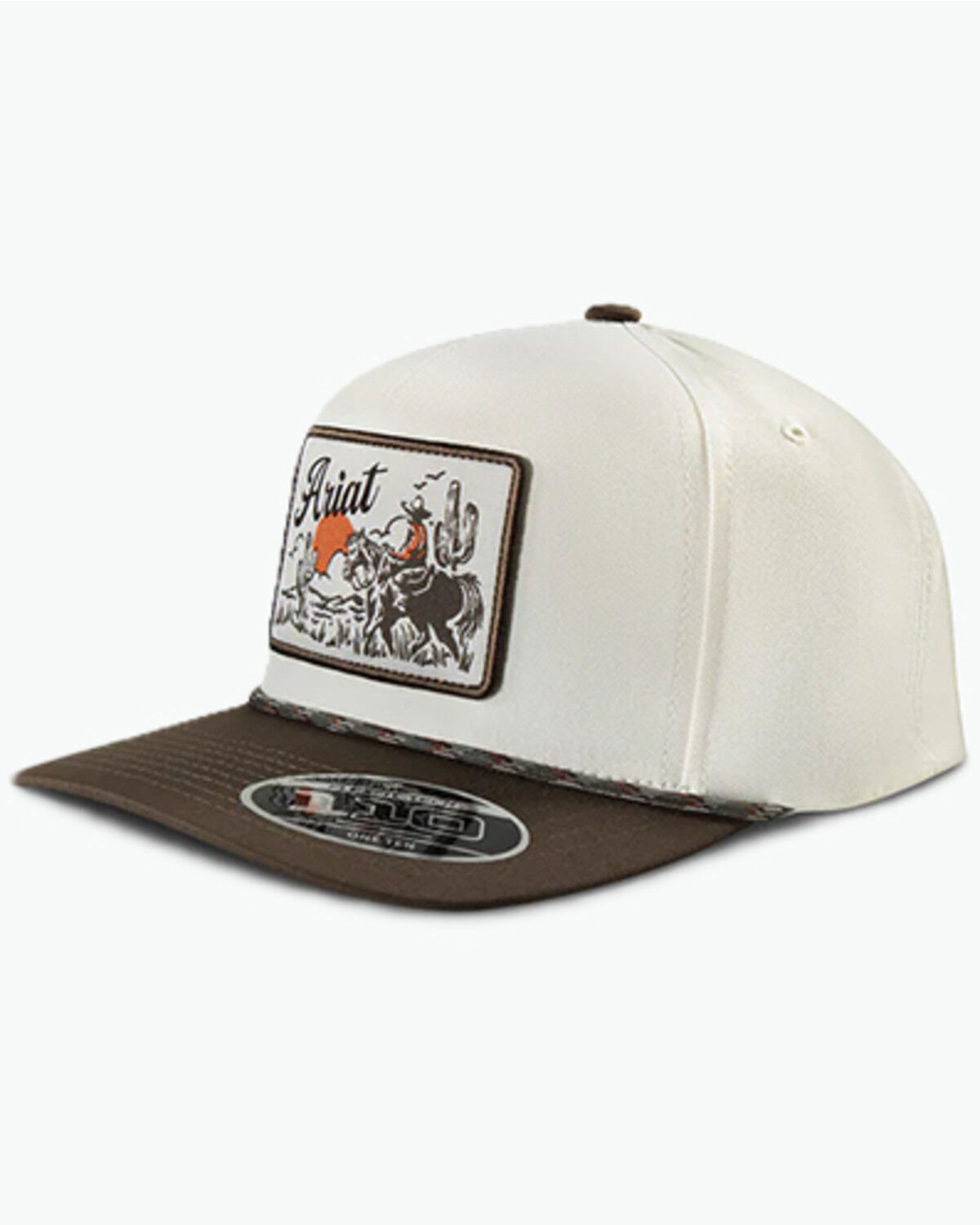 Image #1 - Ariat Men's Desert Patch Ball Cap, Cream/brown, hi-res