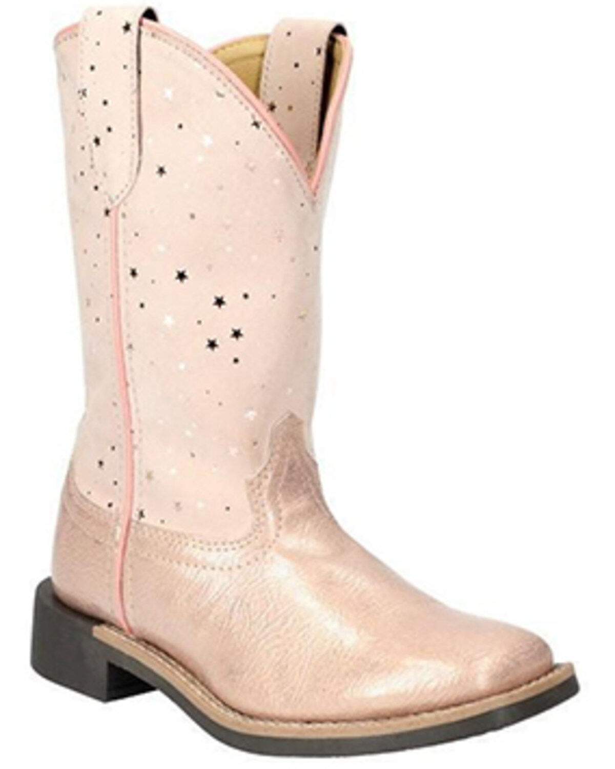 Image #1 - Smoky Mountain Little Girls' Starlight Western Boots - Broad Square Toe, Pink, hi-res