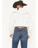 Image #4 - Cowboy Hardware Men's Steerhead Print Long Sleeve Snap Stretch Western Shirt, White, hi-res