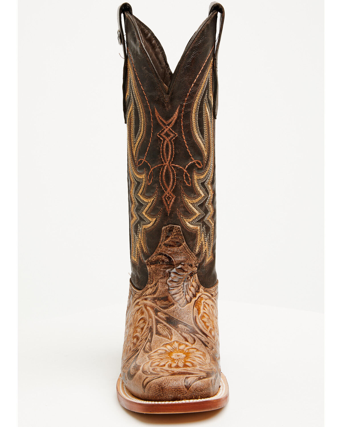 Image #4 - Tanner Mark Women's Jungle Tooled Tall Western Boots - Broad Square Toe, Brown, hi-res