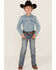 Image #1 - Panhandle Boys' Light Wash Vintage Bootcut Denim Jeans, Light Wash, hi-res