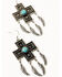 Image #2 - Shyanne Women's Antique Southwestern Cross Feather Earrings , Silver, hi-res