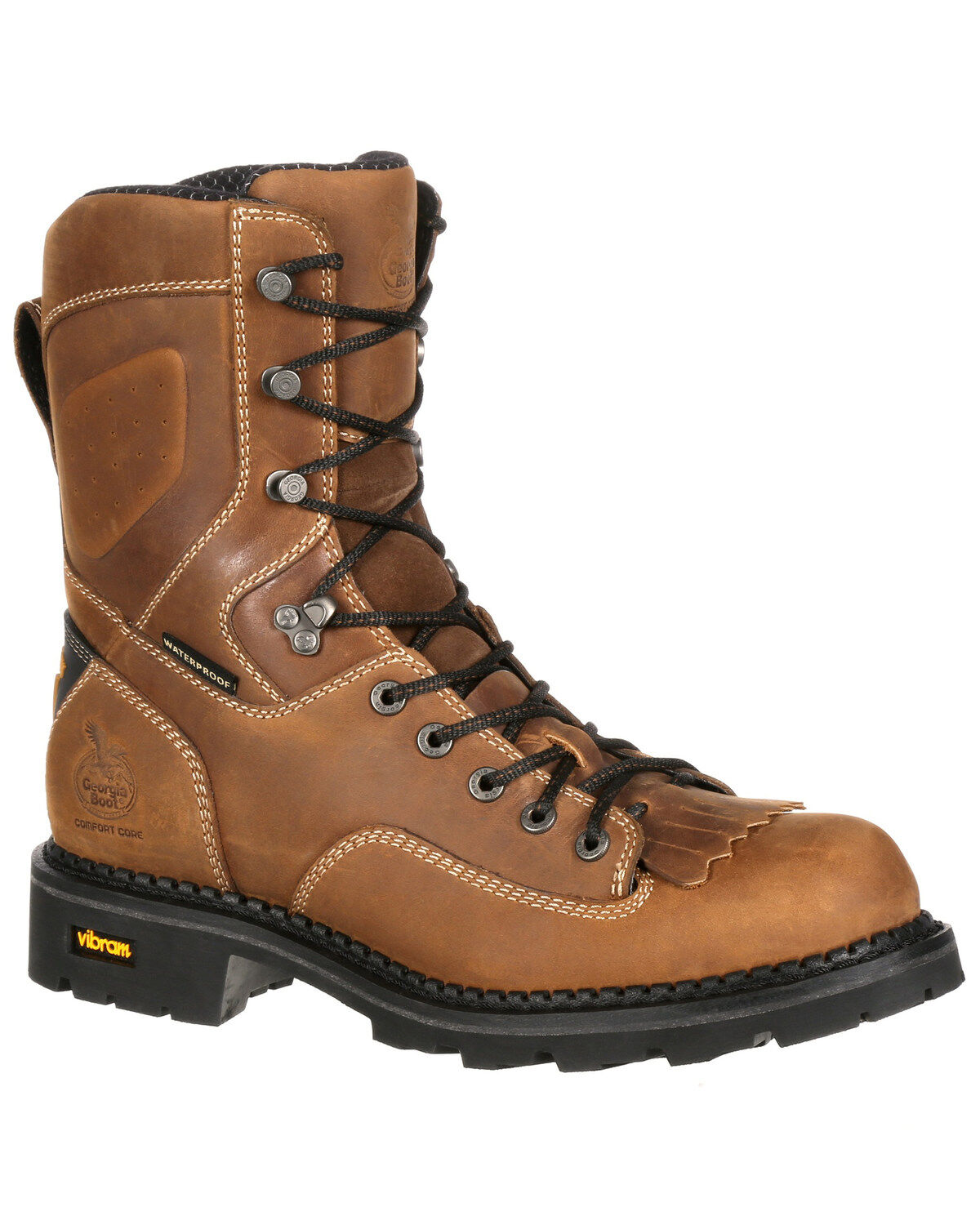 Image #1 - Georgia Boot Men's Comfort Core Waterproof Logger Boots - Soft Toe, Russett, hi-res