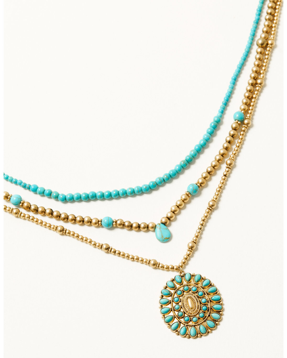 Shyanne Women's Summer Solstice Layered Concho Necklace, Gold, hi-res