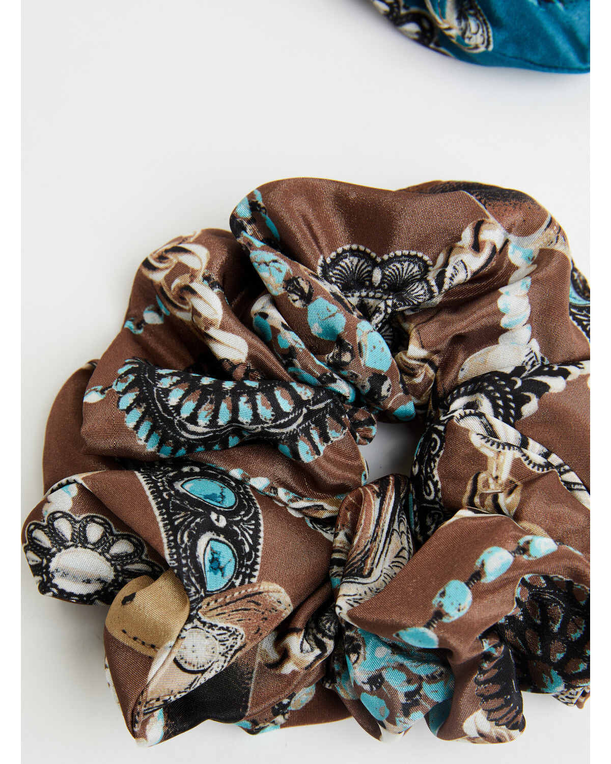 Image #2 - Shyanne Women's Calla Accessory Print Hair Scrunchie Pack - 2 Piece, Blue, hi-res