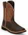 Image #1 - Justin Men's Electrician Western Work Boots - Steel Toe, Chestnut, hi-res