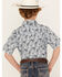 Image #4 - Cody James Boys' Paisley Print Short Sleeve Snap Western Shirt, Navy, hi-res