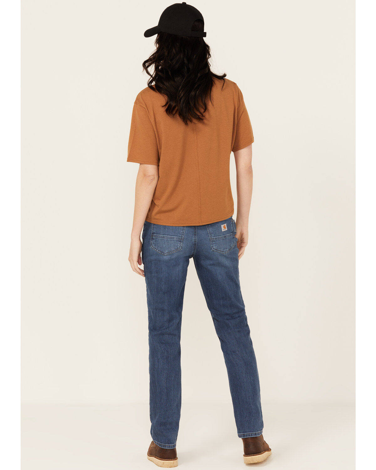 Image #3 - Carhartt Women's Rugged Flex&reg; Relaxed Straight Stretch Denim Jeans, Dark Blue, hi-res
