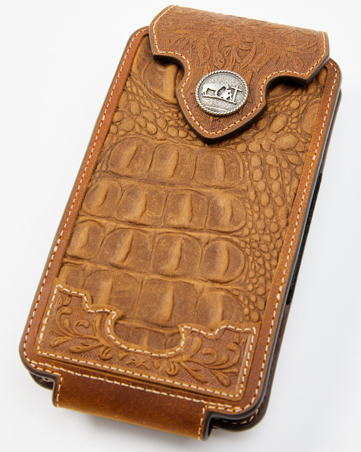 Cody James Men's Crocodile Embossed Cell Phone Case, Brown, hi-res