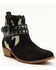 Image #1 - Shyanne Women's Bess Cow Print Western Booties - Round Toe, Black, hi-res