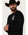 Image #3 - Cowboy Hardware Men's Outlaw Whiskey Long Sleeve Graphic T-Shirt , Black, hi-res