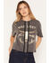 Image #1 - Shyanne Women's Steer Head Chain Front Short Sleeve Graphic Tee, Black, hi-res