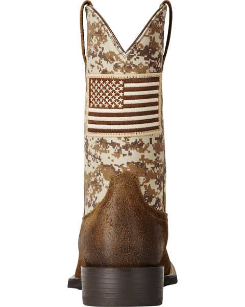 Image #5 - Ariat Men's Camo Patriot Western Boots, Brown, hi-res