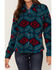 Image #3 - Outback Trading Co Women's Southwestern Print Eleanor Long Sleeve Button-Down Shirt, Teal, hi-res