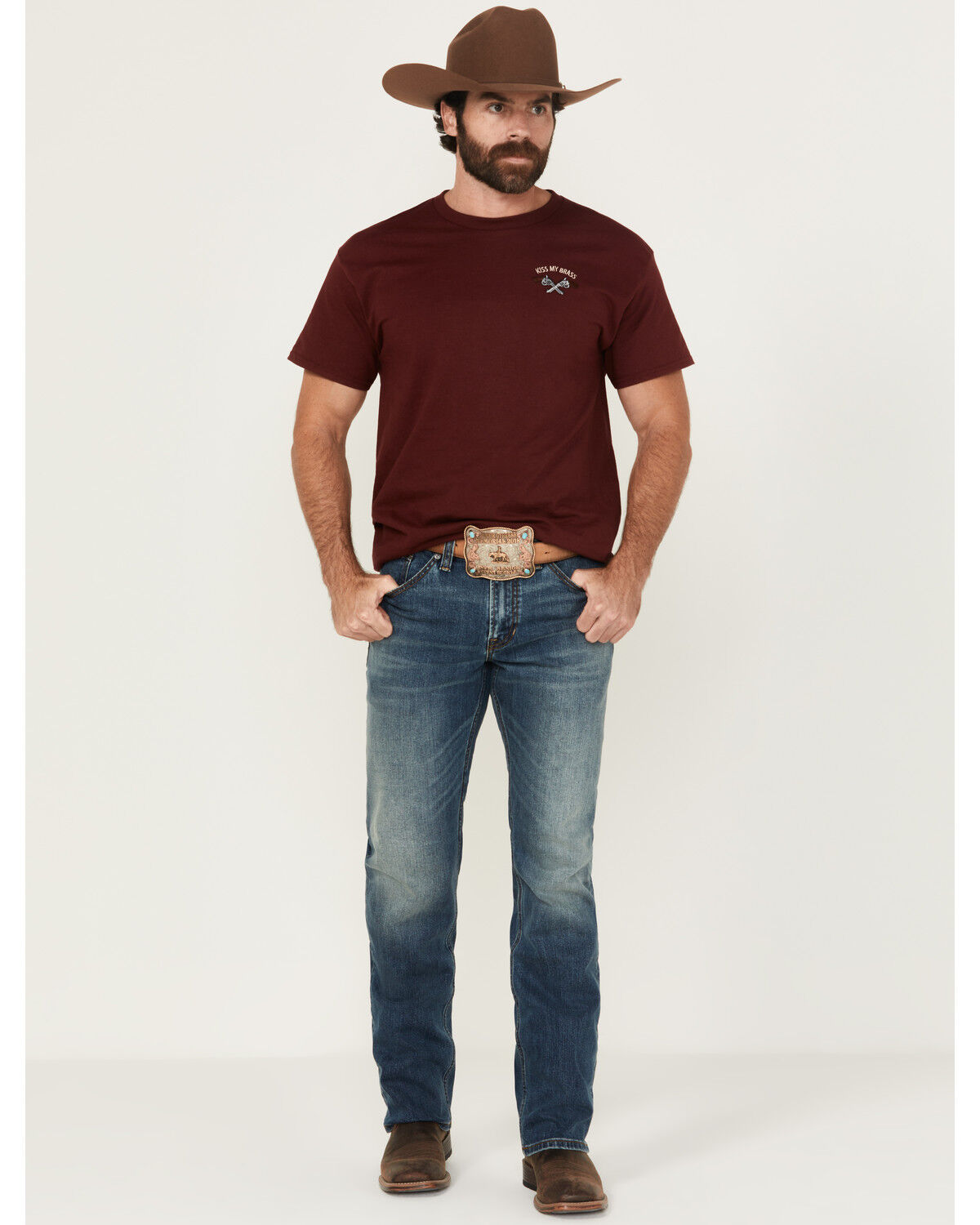 Image #1 - RANK 45&reg; Men's Roadrunner Wash Ambush Slim Straight Stretch Denim Jeans, Medium Wash, hi-res