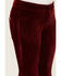 Image #2 - Rock & Roll Denim Girls' Velvet Stretch Button Flare Jeans , Red, hi-res