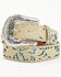 Image #2 - Shyanne Women's Glitter Underlay Tooled Belt , Tan, hi-res