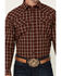 Image #3 - Blue Ranchwear Men's Elk Plaid Print Long Sleeve Snap Western Shirt, Dark Brown, hi-res