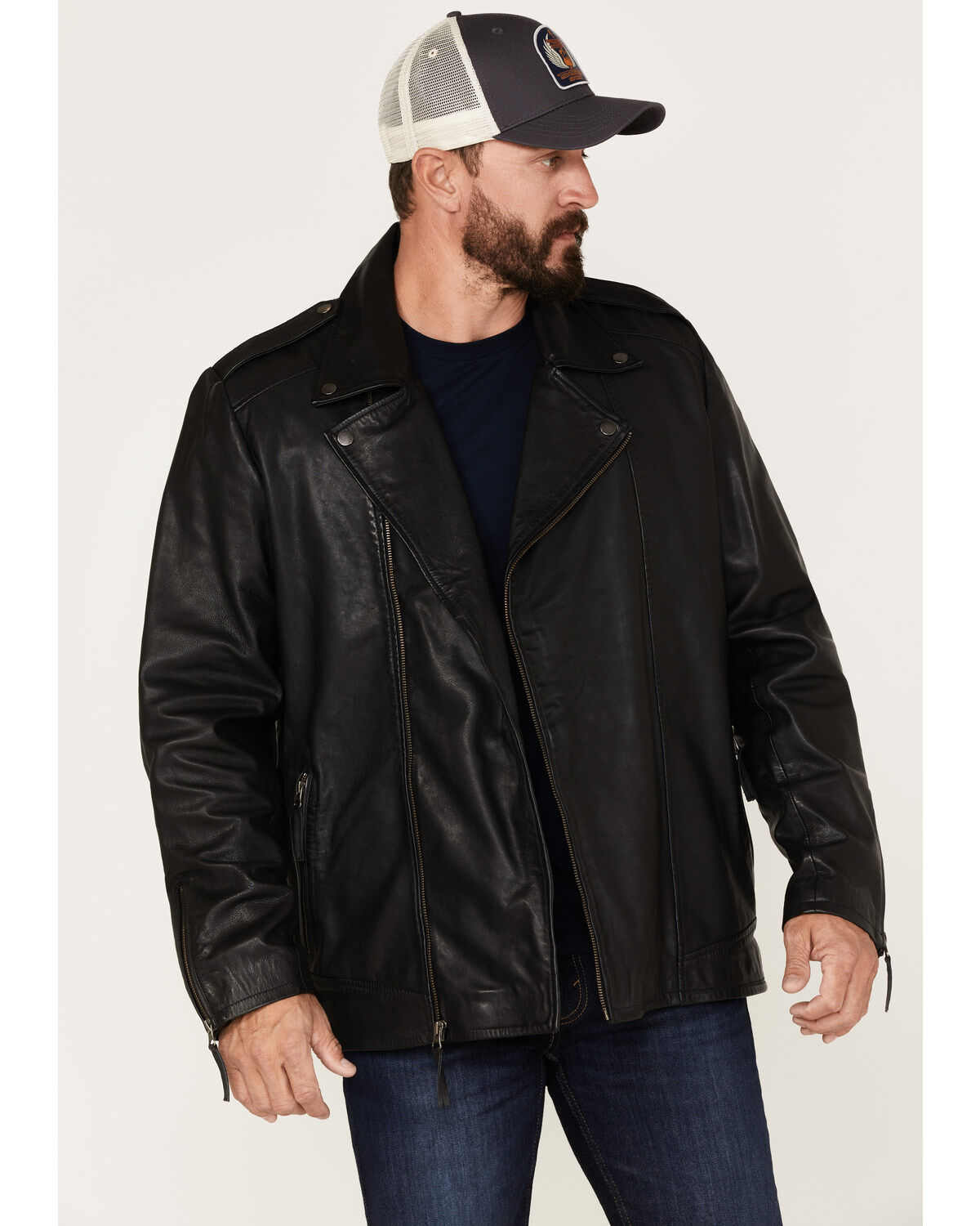 Image #1 - Moonshine Spirit&reg; Men's Glen Asymmetrical Moto Jacket, Black, hi-res