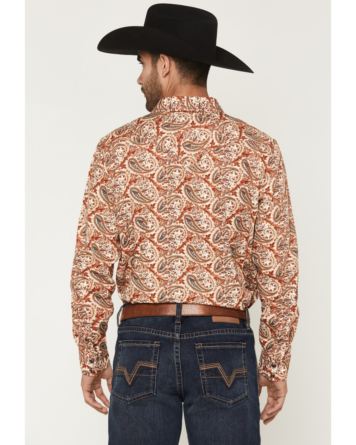 Image #4 - Cody James Men's Cowboy Boogie Paisley Print Long Sleeve Snap Western Shirt, Red, hi-res