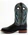 Image #3 - Dan Post Men's Leon Crazy Horse Performance Leather Western Boot - Broad Square Toe, Black/blue, hi-res