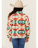 Image #4 - Rock & Roll Denim Girls' Southwestern Print Sherpa Pullover, Teal, hi-res