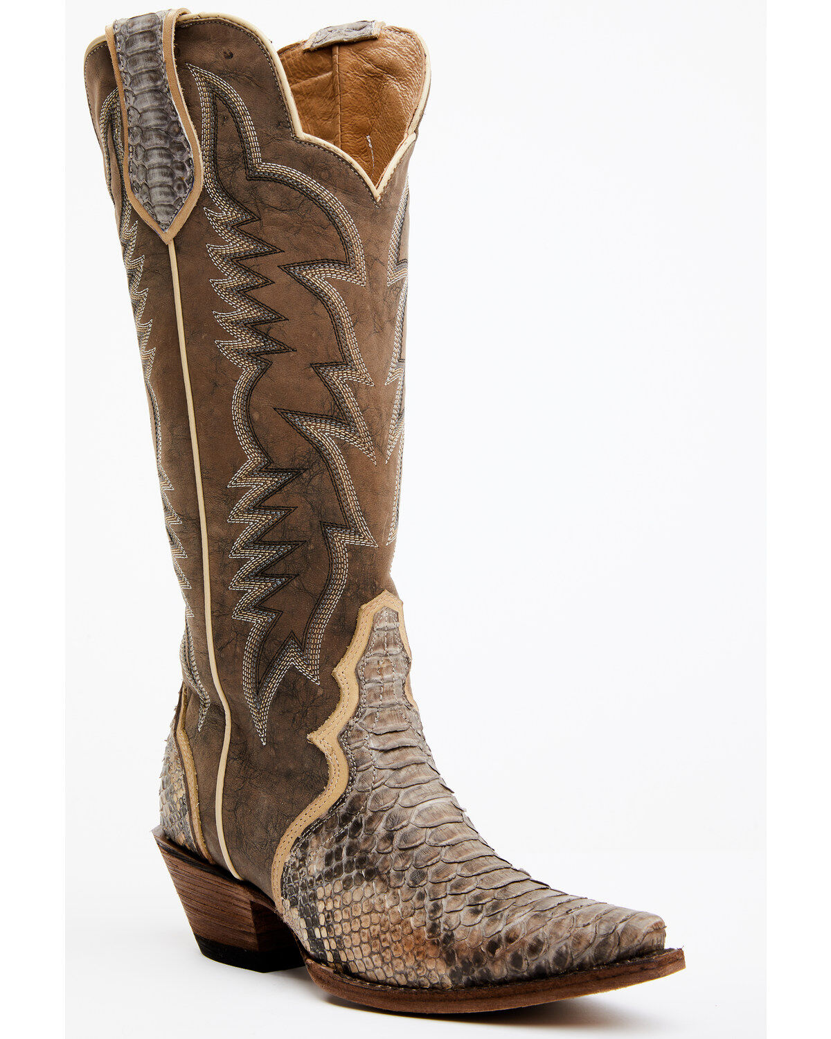 Idyllwind Women's Triad Exotic Python Western Boot - Snip Toe, Brown, hi-res