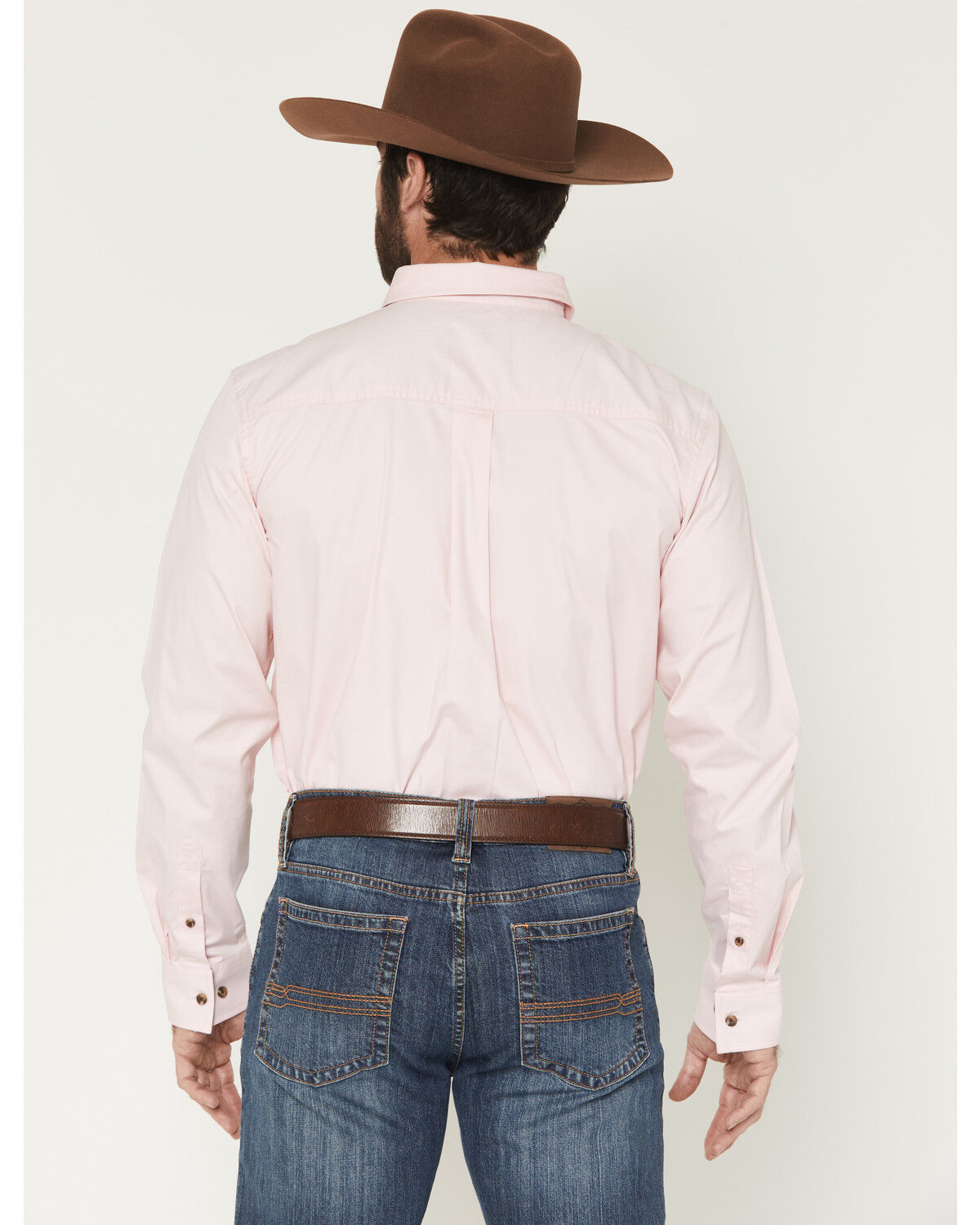 Image #4 - Cody James Men's Basic Solid Long Sleeve Button-Down Stretch Western Shirt, Pink, hi-res