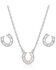 Image #1 - Montana Silversmiths Women's Delicate Glamour Horseshoe Jewelry Set , Silver, hi-res