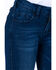 Image #5 - Cowgirl Tuff Girls' Medium Wash Flex Trousers , Blue, hi-res