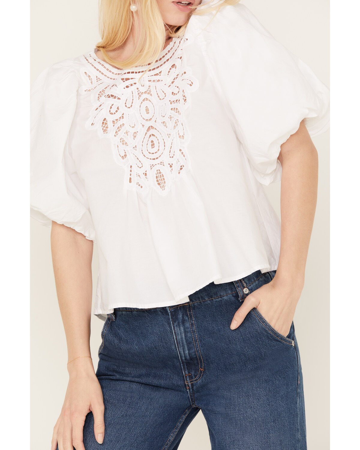 Image #3 - Free People Women's Bardot Western Shirt, White, hi-res