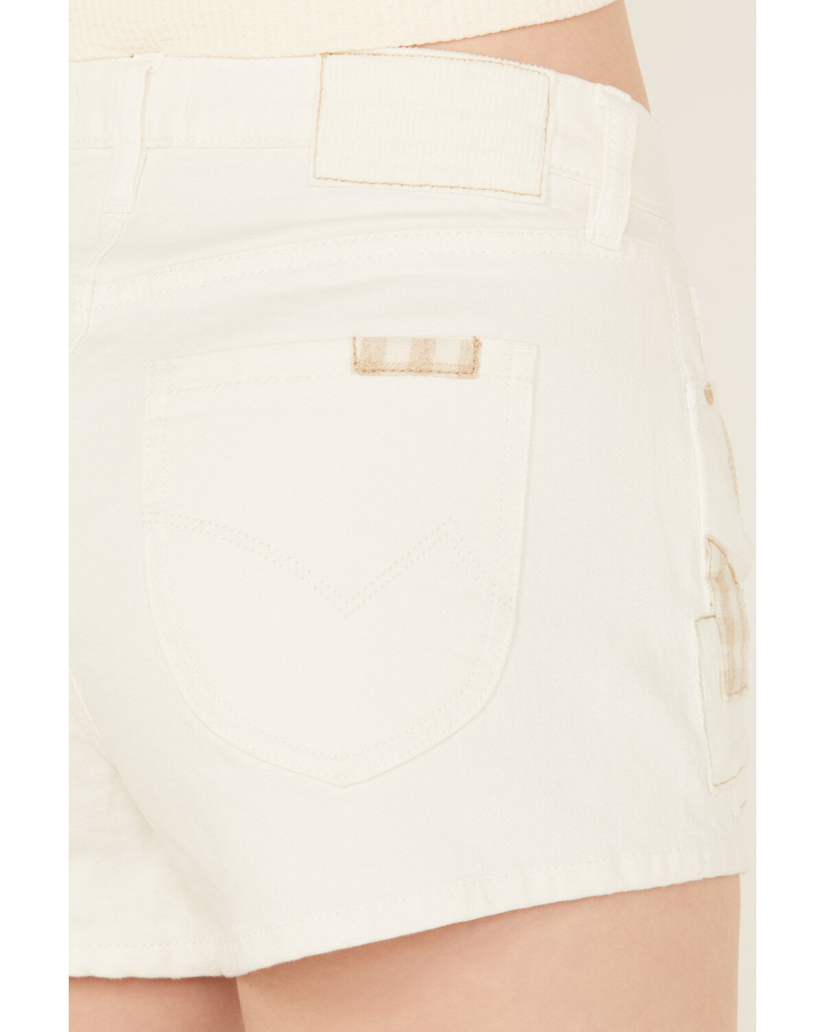 Image #4 - Cleo + Wolf Women's High Rise 3" Inseam Patched Shorts, , hi-res