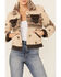 Image #2 - Wrangler Women's Tan Shearling & Stamped Leather Southwestern Jacket, Tan, hi-res