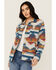 Image #1 - Idyllwind Women's Southwestern Print Shacket , Indigo, hi-res