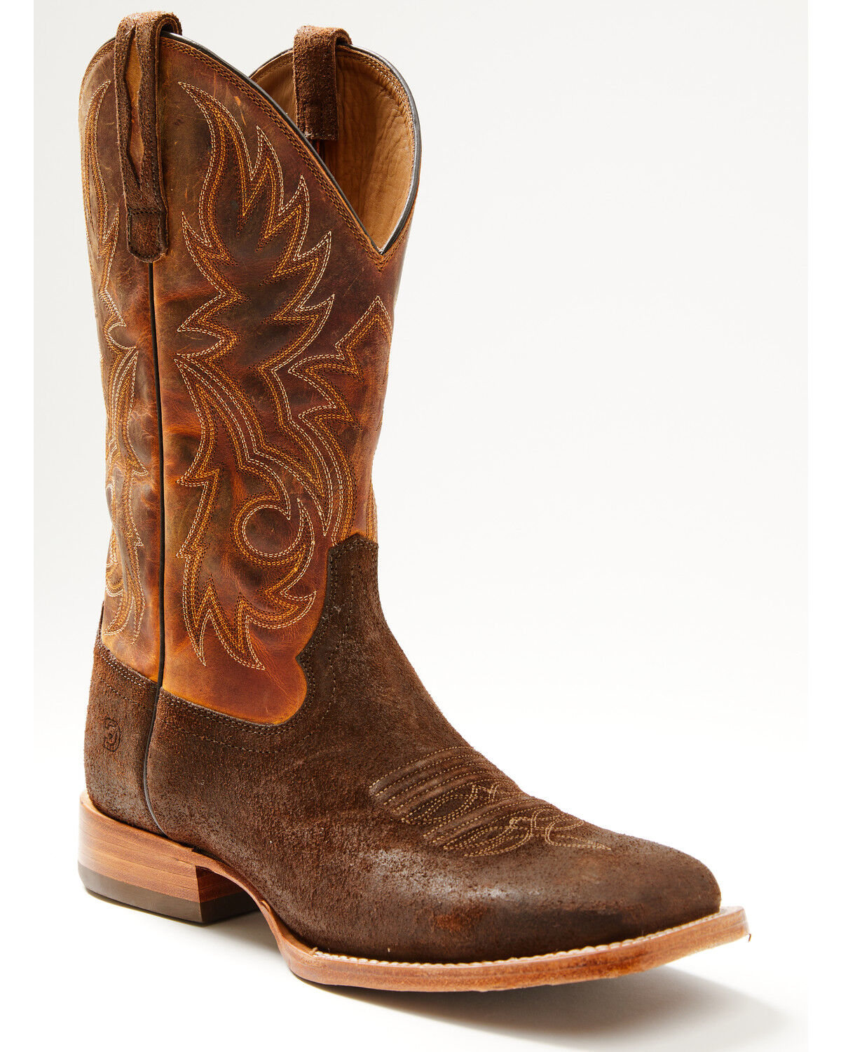 Image #1 - Durango Men's Arena Elite 13" Roughout Roper Boots - Broad Square Toe, Brown, hi-res