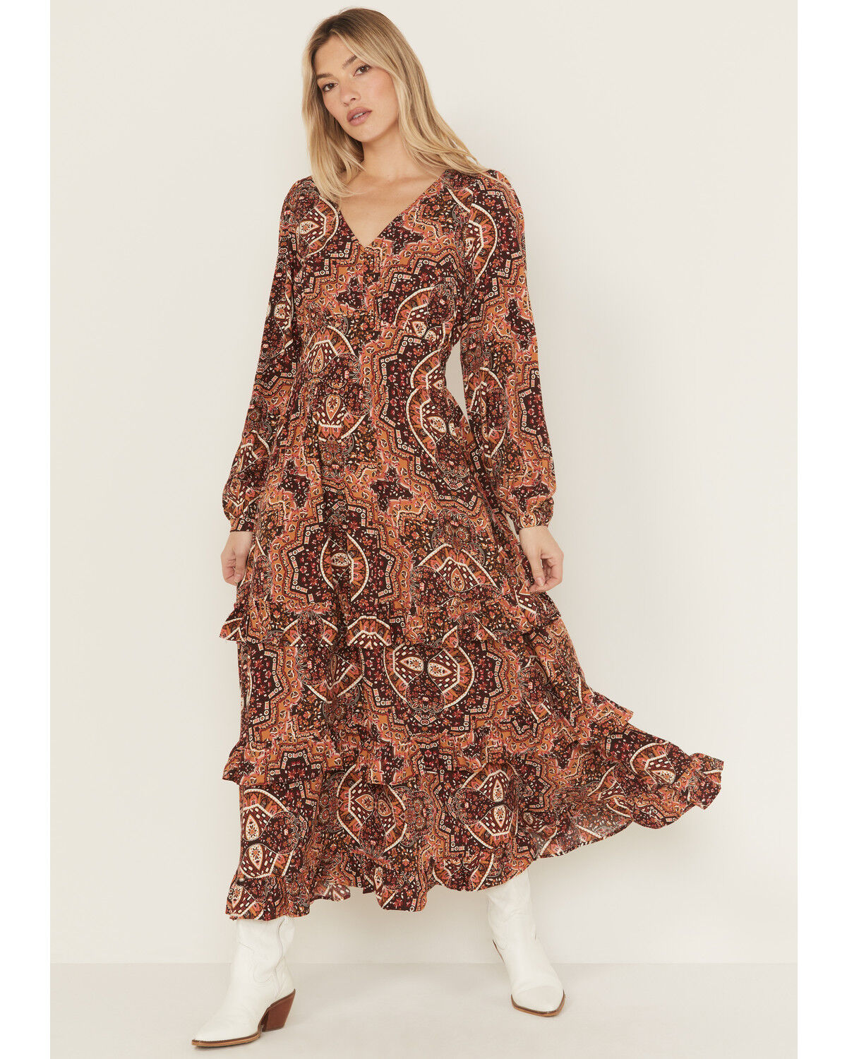 Image #1 - Wrangler Women's Mosaic Print Maxi Dress, , hi-res