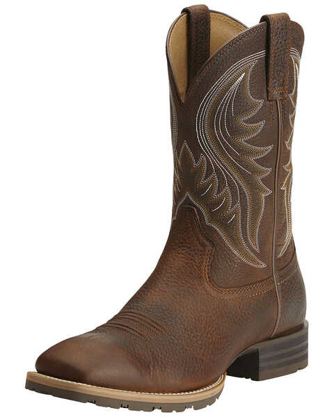 Image #2 - Ariat Men's Hybrid Rancher Western Performance Boots - Broad Square Toe, Brown, hi-res