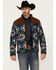 Image #1 - RANK 45® Men's Southwestern Print Color Block Jacket , Dark Teal, hi-res