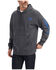 Image #1 - Ariat Men's Logo Graphic Hooded Sweatshirt - Tall, Charcoal, hi-res