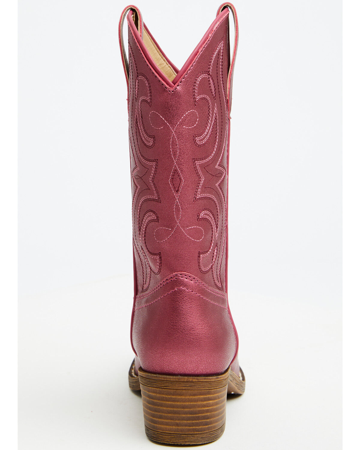 Image #5 - Shyanne Girls' Harper Metallic Western Boots - Round Toe, Pink, hi-res