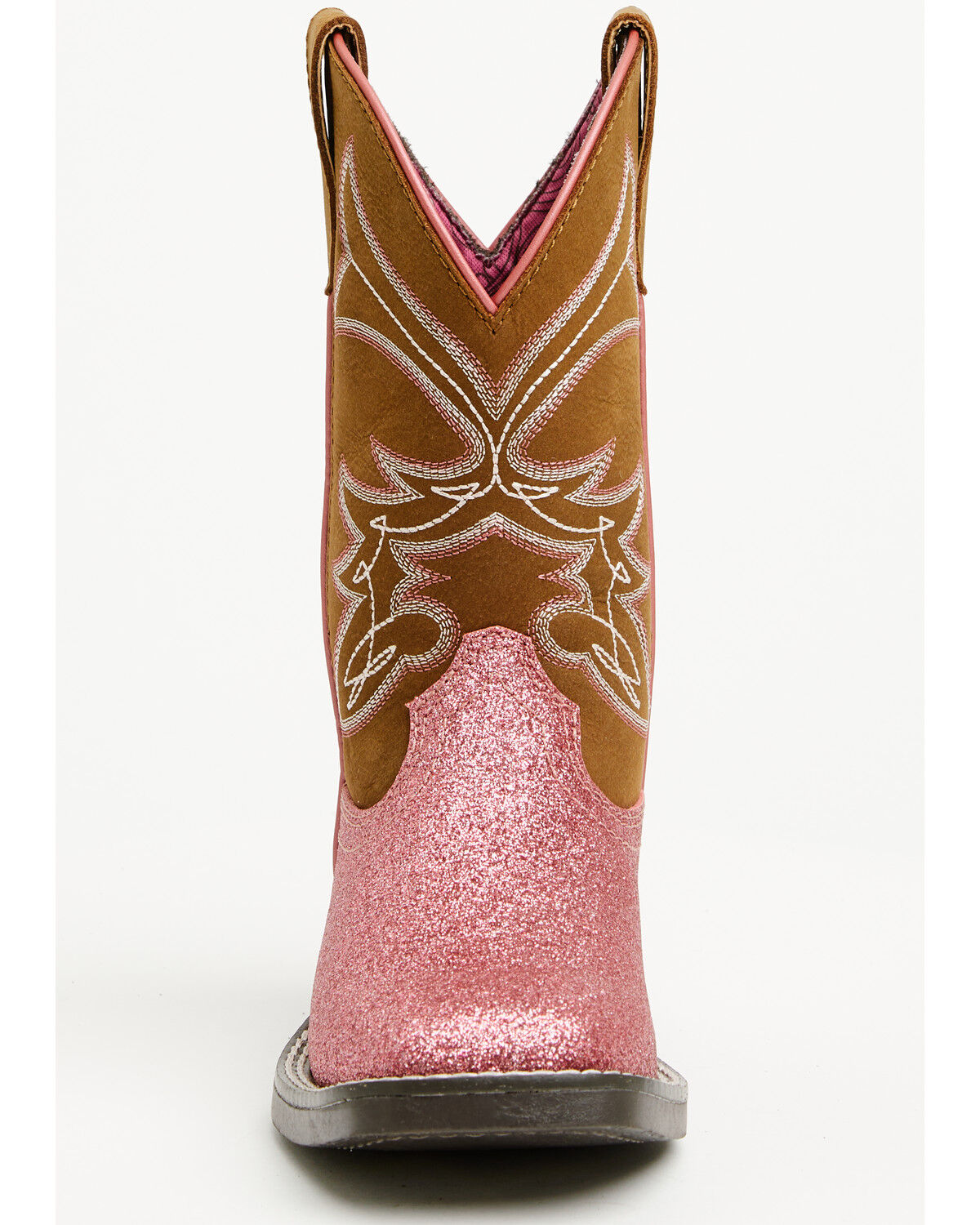 Image #4 - Shyanne Girls' Avery Glitter Western Boots - Broad Square Toe, Pink, hi-res