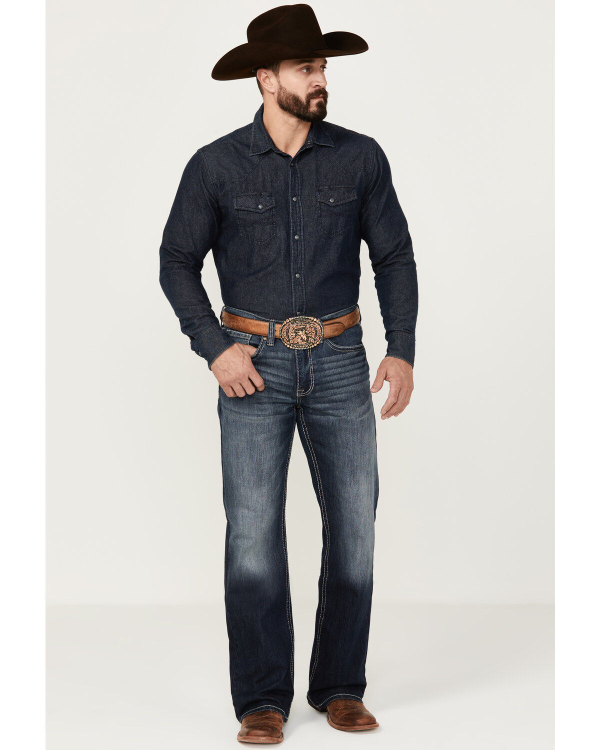 Cody James Men's Moonlight Wash Duke Relaxed Bootcut Stretch Denim Jeans, Dark Wash, hi-res