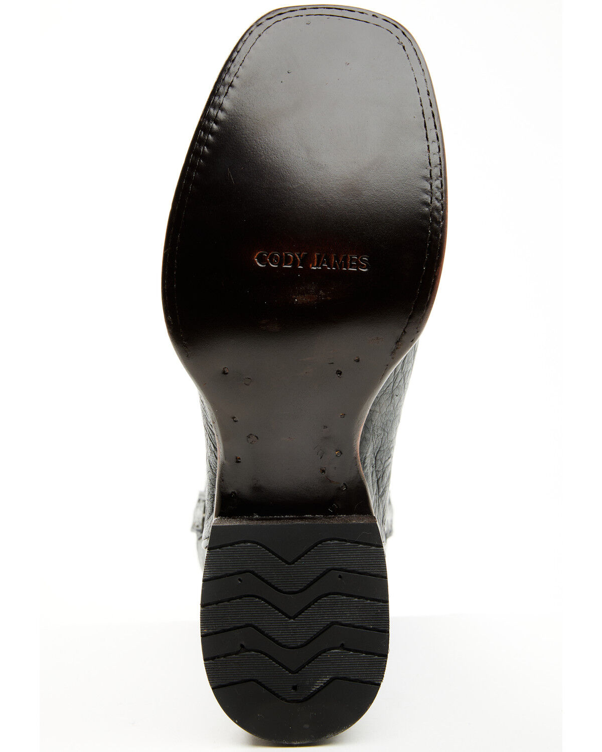 Image #7 - Cody James Men's Exotic Smooth Ostrich Western Boots - Broad Square Toe, Black, hi-res