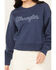 Image #3 - Wrangler Retro Women's Logo Graphic Sweatshirt, Navy, hi-res