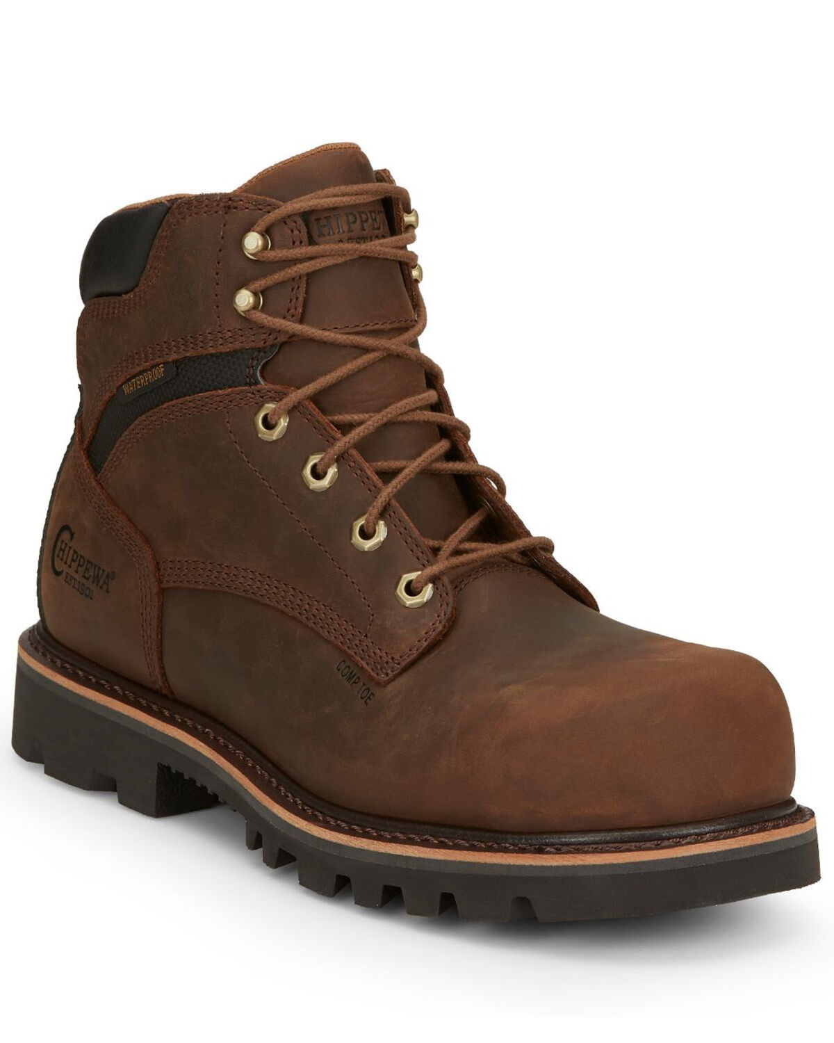 Chippewa Men's Sador Work Boots - Composite Toe, Brown, hi-res