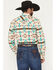 Image #4 - Rock & Roll Denim Men's Southwestern Striped Print Long Sleeve Snap Stretch Western Shirt, Natural, hi-res
