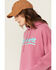 Image #2 - Carhartt Women's Tencel&trade; Fiber Series Loose Fit Graphic Hoodie, Dark Pink, hi-res