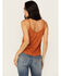 Image #4 - Shyanne Women's Crochet Lace Faux Suede Cami Top, Caramel, hi-res